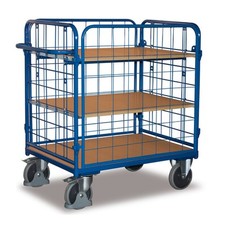 Etagenwagen / Transportwagen / Magazinwagen / 3 Böden / 4 Gitterwände