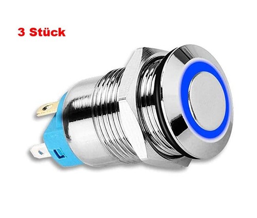 Drucktaster mit blauem led - x,