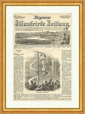 Signor Ethardo auf der Spiralbahn Schausteller Balance Holzstich E 9780 Gerahmt