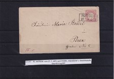 AC526) DR Brustschild Ganzsache U 1 A II JASTROW nach POSEN geprüft Sommer BPP