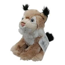 Stofftier Lynx Luchs Katze Raubkatze beige sitzend Uni-Toys ca 17cm mit Etikett