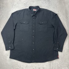 WRANGLER Herren Hemd Gr.2XL Schwarz Jeans Vintage Button up Shirt Relaxed Denim