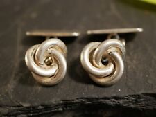 Ausgefallene 835 Silber Manschettenknöpfe Perli Kettchen Gordischer Knoten 