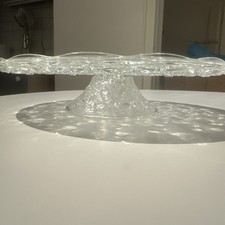 Edle Kristall Tortenplatte Kuchenplatte mit Fuß aus echtem Bleikristall 32 cm