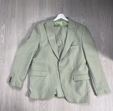 Slim Fit Herrenanzug mit Weste in Grün-Mint-Dunkelmint  meliert- Hochzeit-Anzug