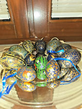 Seltenes Set: 12 handbemalte Vintage-Holzeier – Dekoliebhaber Ostern