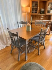 Esstisch Stühle Massiv Funiert Shabby Chic Antik Selfmade Restauriert 