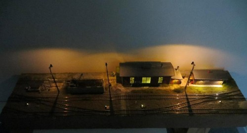 Diorama eines bahnbetriebswerk - eines,