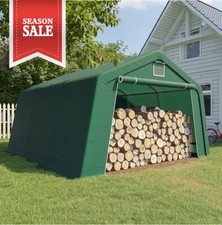 XXL Mobiler Unterstand Heu Weidezelt Rundbogenhalle Stall ca. 3x6m Rundbogenzelt