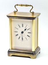 Vintage 1980s St Michael German Quartz Carriage Clock Brass Gold Tone Film Requisiten