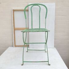 Vintage französischer Gartenstuhl Circ 1920, mit verblasster grüner Farbe