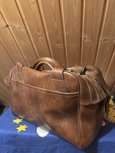 Vintage leder weekender - vintage,