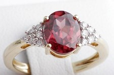 Diamant Zirkon Ring 2,40ct 375 9K Gelb Gold Gr. 53 .