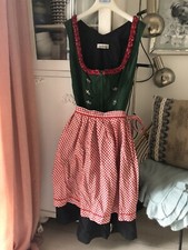 Süsses Festliches Gr. 34 36 ALMSACH Dirndl Grün Rot NEU Trachtenkleid KLEID
