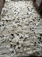 Toscaner Lammfell Decke Felldecke hell Kuscheldecke Pelzdecke, 200x160 Patchwork