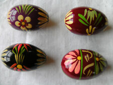 Osterdekoration bemalte  OSTEREIER aus Holz Volkskunst aus Polen Vintage (A)