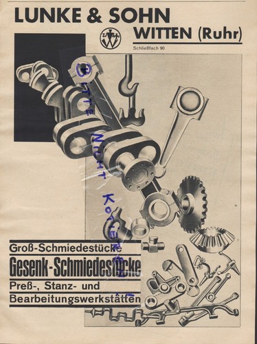Witten werbung 1939 lunke - witten,,