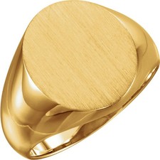 18K Gelbgold Über Herren Oval