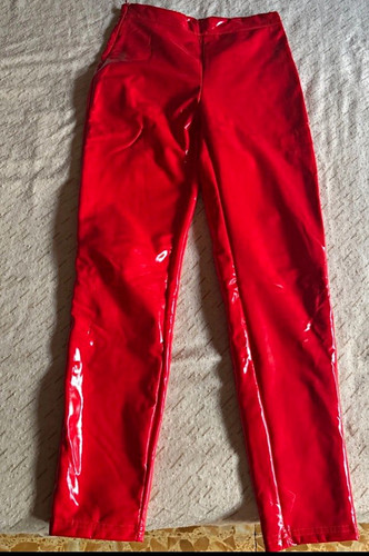 Damen hose rot glänzend - damen,