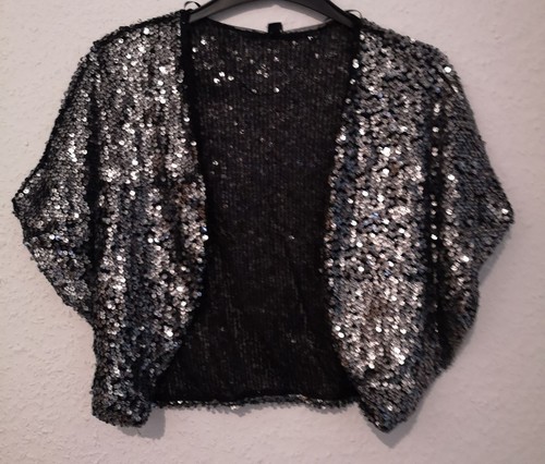 Bolero paillette silber - bolero,