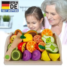 11PC Holzspielzeug Essen für