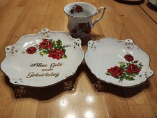 Kaffee Set 3 Teilig Rosen Muster Stemar Porzellan