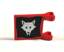 1 Stück Lego 2335p44 2x2 Flagge Fahne Wolfsritter Wolfpack beidseitig bedruckt