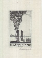 Exlibris Bookplate Radierung Gerhard Wedepohl 1893-1930 Zwei Segelboote 162613