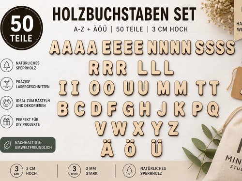 Holz alphabet buchstaben set - holz,