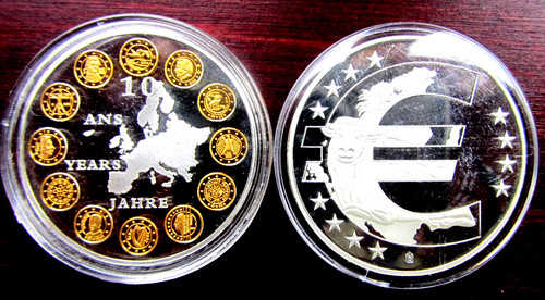 Jahre euro 1 - 10, münze