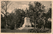 AK GRUSS AUS SCHLESIEN STRIEGAU BZ BRESLAU KAISER FRIEDRICH DENKMAL 1916