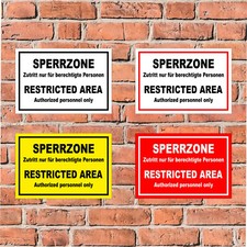 Schild Sperrzone Restricted Area - 4 Größen Epidemie Quarantäne S00225-065