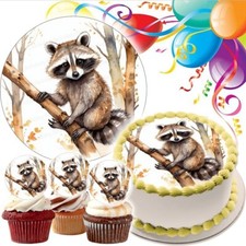 Waschbär Tortenaufleger Party