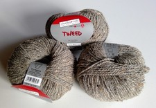 3 Knäuel Schoeller und Stahl Tweed Farbe 12 graubraun Wolle Polyamid 150g