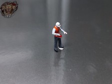 1/87 Bauarbeiter Stichsäge Warnweste Figur Mann Baustelle Diorama H0 HO