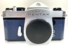 M42 ASAHI PENTAX SPOTMATIC SP blaues Echtleder, neue Dicht./Spiegelanschlag
