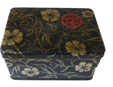 alte Blechdose Puls Kaffee Kaffeedose Dose Gebrüder Puls Blech schwarz gold