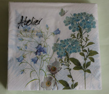 20 Servietten Blumen Blaue