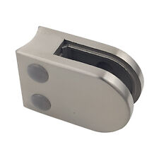 Abverkauf 4x Glasklemme Edelstahl 63x45x28mm geschliffen Ø 42,4 mit Gummi 8,76mm