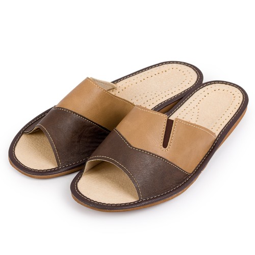 Herren leder hausschuhe - herren,