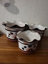 Konvolut Drei Pflanzen-topf übertopf Handarbeit,handbemalt    Schöne Muster Form