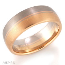 Trauring / Ehering Herren massiv 750/- Weißgold / Rotgold RW 63 Hochzeit (20050)