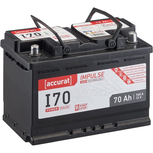 Agm autobatterie 70ah - 12v, 760a