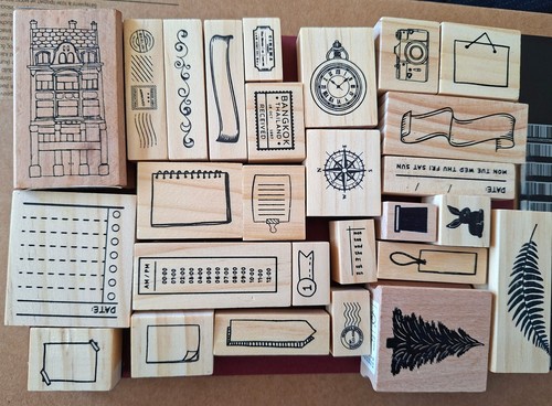 Holz stempel konvolut set - set, 1