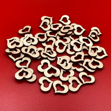 50 Holz Herzen 2x1,8cm Streudeko Streuherzen Liebe vintage Hochzeitsdeko Basteln