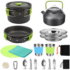 Camping Kochgeschirr Set Camping Kochset für 2 Personen Töpfen + Campingbesteck