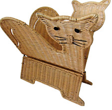 Zeitungständer -halter Katze klappbar Rattan