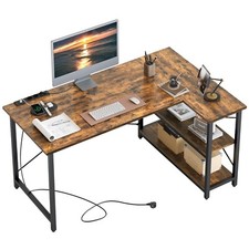 ODK Schreibtisch mit Regal Industry Gaming Tisch Workstation 120cm in Weiß