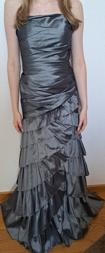 Unique abendkleid lang silber - unique,