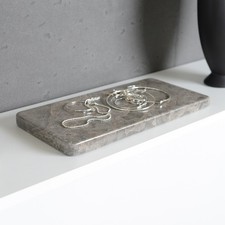Servierplatte marmor grau - marmor,